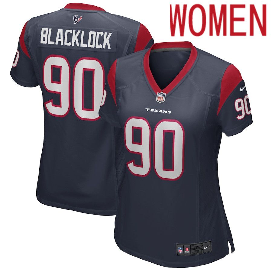 Women Houston Texans #90 Ross Blacklock Nike Navy Game NFL Jersey